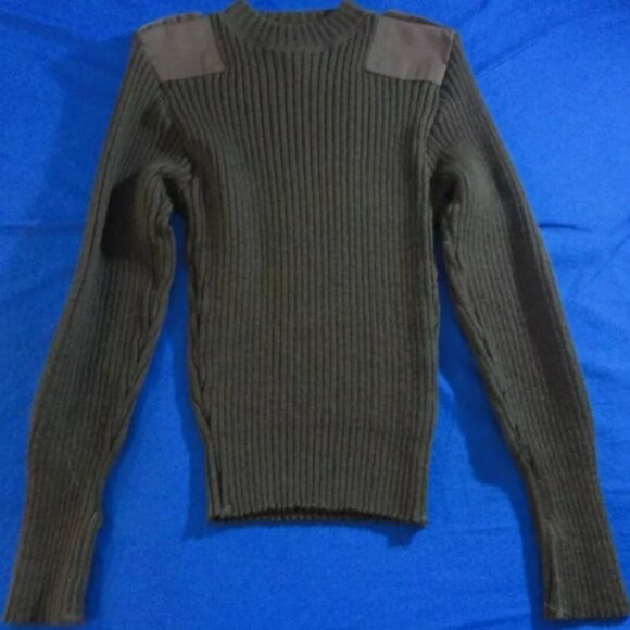 sz34 DLA USMC MARINE CORPS GREEN WOOLY PULLY UNIFORM PULLOVER SWEATER RC 1035 - Picture 1 of 11